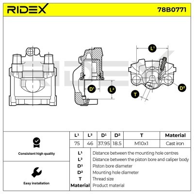 Zacisk Hamulcowy RIDEX 78B0771 78B0771 - foto 5