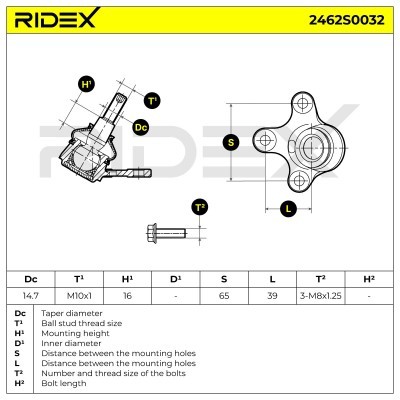 Sworzeń wahacza RIDEX 2462S0032 2462S0032 - foto 6
