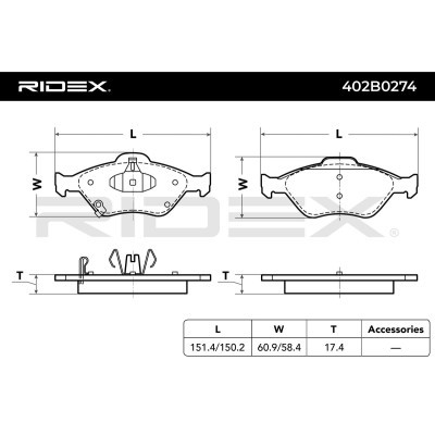 Klocki hamulcowe RIDEX 402B0274 402B0274 - foto 3