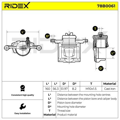 Zacisk Hamulcowy RIDEX 78B0061 78B0061 - foto 3