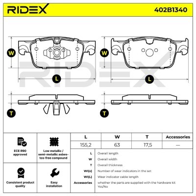 Klocki hamulcowe RIDEX 402B1340 402B1340 - foto 6