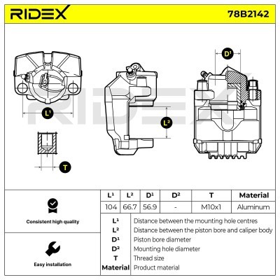 Zacisk Hamulcowy RIDEX 78B2142 78B2142 - foto 6