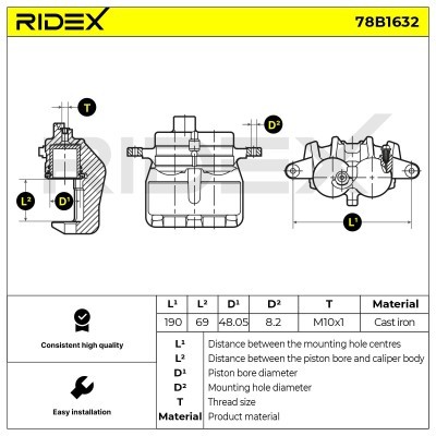 Zacisk Hamulcowy RIDEX 78B1632 78B1632 - foto 3