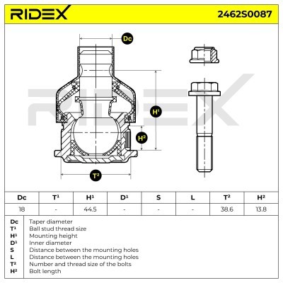 Sworzeń wahacza RIDEX 2462S0087 2462S0087 - foto 7
