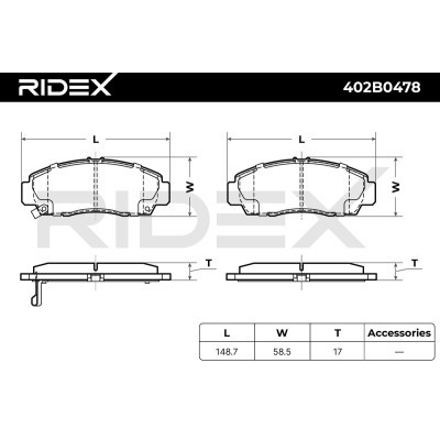 Klocki hamulcowe RIDEX 402B0478 402B0478 - foto 7