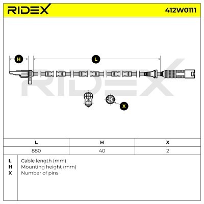 Czujnik ABS RIDEX 412W0111 412W0111 - foto 4