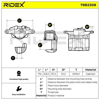 Zacisk Hamulcowy RIDEX 78B2308 78B2308 - foto 3