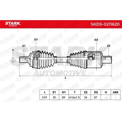 Półoś Napędowa Stark SKDS-0211620 SKDS-0211620 - foto 3