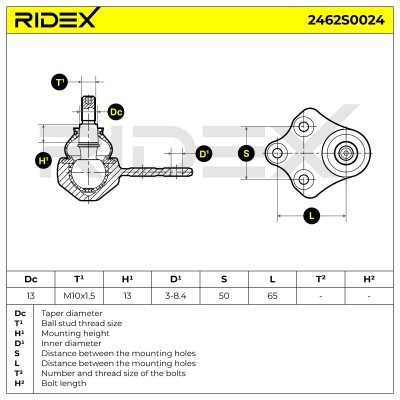 Sworzeń wahacza RIDEX 2462S0024 2462S0024 - foto 6