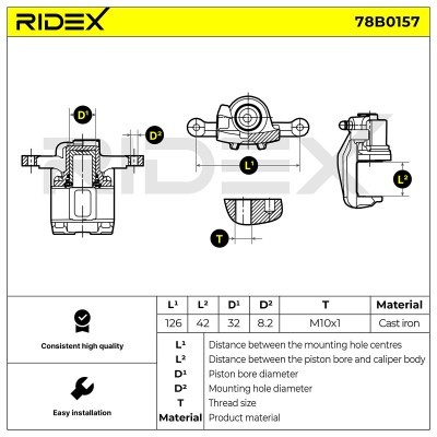 Zacisk Hamulcowy RIDEX 78B0157 78B0157 - foto 5