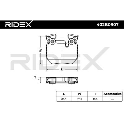 Klocki hamulcowe RIDEX 402B0907 402B0907 - foto 5