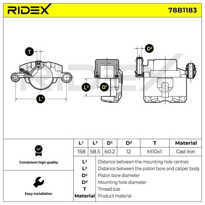 Zacisk Hamulcowy RIDEX 78B1183 78B1183 - foto 6
