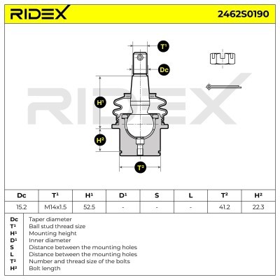 Sworzeń wahacza RIDEX 2462S0190 2462S0190 - foto 5