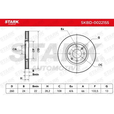 Tarcza hamulcowa Stark SKBD-0022155 SKBD-0022155 - foto 8