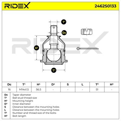 Sworzeń wahacza RIDEX 2462S0133 2462S0133 - foto 7