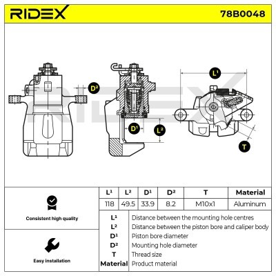 Zacisk Hamulcowy RIDEX 78B0048 78B0048 - foto 4