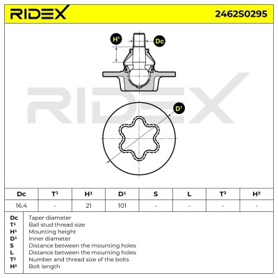 Sworzeń wahacza RIDEX 2462S0295 2462S0295 - foto 5