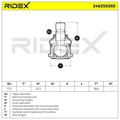Sworzeń wahacza RIDEX 2462S0265 2462S0265 - foto 5