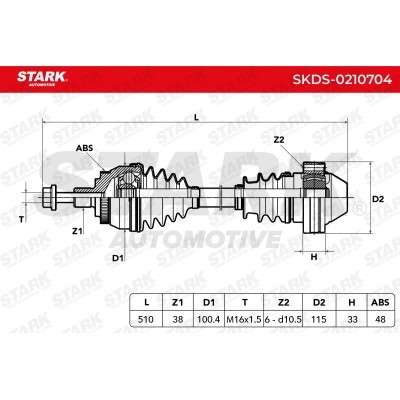 Półoś Napędowa Stark SKDS-0210704 SKDS-0210704 - foto 7