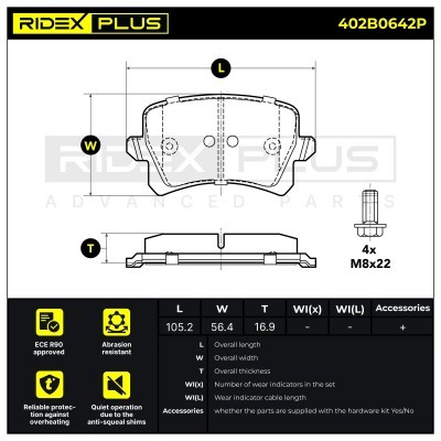 Klocki hamulcowe RIDEX 402B0642P 402B0642P - foto 2