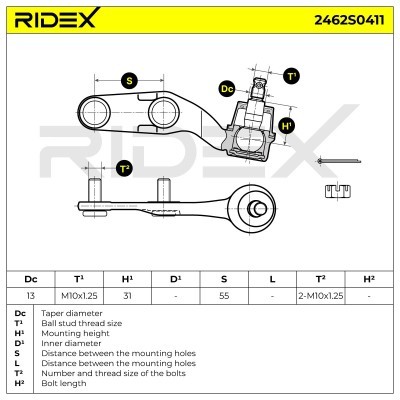 Sworzeń wahacza RIDEX 2462S0411 2462S0411 - foto 6