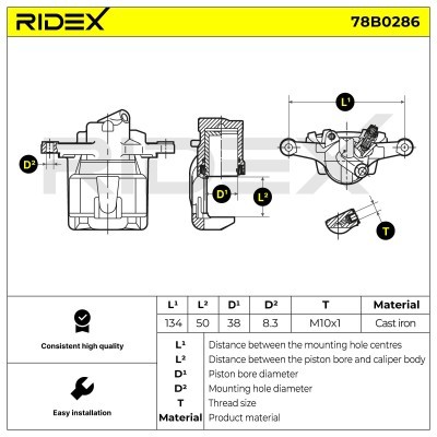 Zacisk Hamulcowy RIDEX 78B0286 78B0286 - foto 5