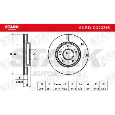 Tarcza hamulcowa Stark SKBD-0022316 SKBD-0022316 - foto 4