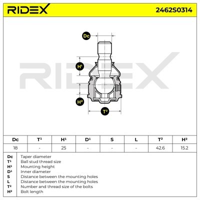 Sworzeń wahacza RIDEX 2462S0314 2462S0314 - foto 5