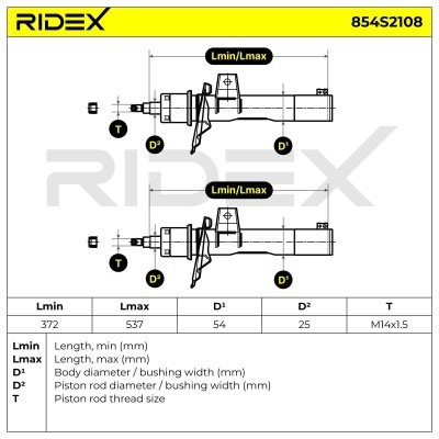 Amortyzator RIDEX 854S2108 854S2108 - foto 8
