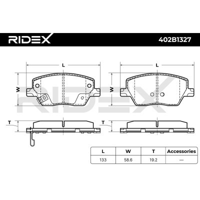Klocki hamulcowe RIDEX 402B1327 402B1327 - foto 6