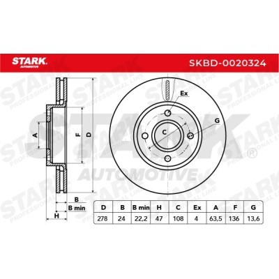 Tarcza hamulcowa Stark SKBD-0020324 SKBD-0020324 - foto 5