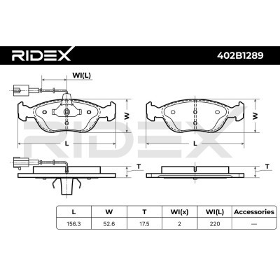 Klocki hamulcowe RIDEX 402B1289 402B1289 - foto 7