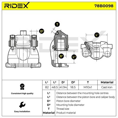 Zacisk Hamulcowy RIDEX 78B0098 78B0098 - foto 6