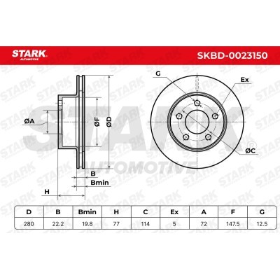 Tarcza hamulcowa Stark SKBD-0023150 SKBD-0023150 - foto 8