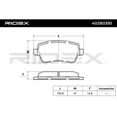 Klocki hamulcowe RIDEX 402B0395 402B0395 - foto 8