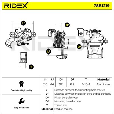 Zacisk Hamulcowy RIDEX 78B1219 78B1219 - foto 5
