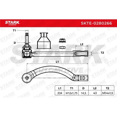Końcówka drążka kierowniczego Stark SKTE-0280266 SKTE-0280266 - foto 3