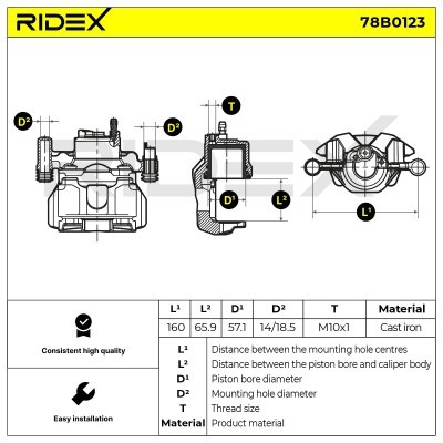Zacisk Hamulcowy RIDEX 78B0123 78B0123 - foto 2