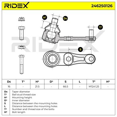 Sworzeń wahacza RIDEX 2462S0126 2462S0126 - foto 5