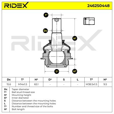 Sworzeń wahacza RIDEX 2462S0448 2462S0448 - foto 5