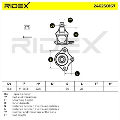 Sworzeń wahacza RIDEX 2462S0167 2462S0167 - foto 5
