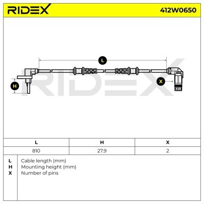 Czujnik ABS RIDEX 412W0650 412W0650 - foto 5