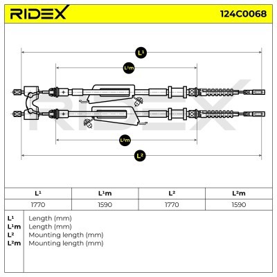 Linka Hamulca Ręcznego RIDEX 124C0068 124C0068 - foto 3