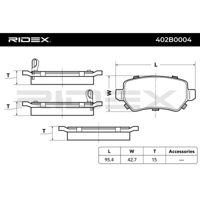 Klocki hamulcowe RIDEX 402B0004 402B0004 - foto 3
