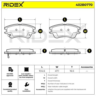 Klocki hamulcowe RIDEX 402B0770 402B0770 - foto 8