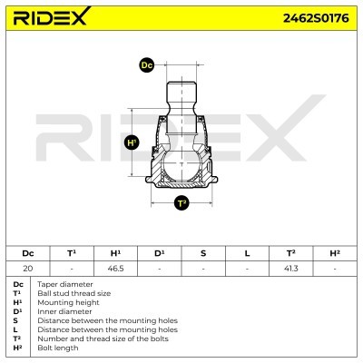 Sworzeń wahacza RIDEX 2462S0176 2462S0176 - foto 5