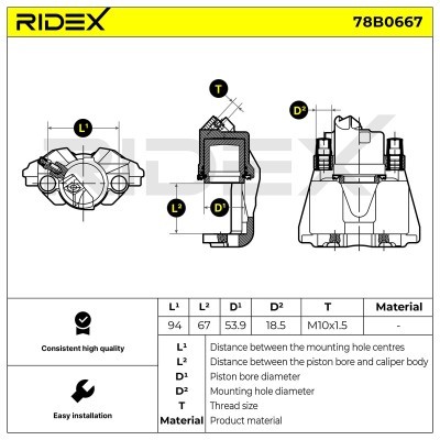 Zacisk Hamulcowy RIDEX 78B0667 78B0667 - foto 5