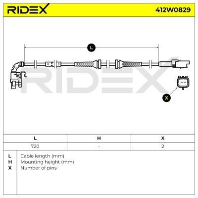 Czujnik ABS RIDEX 412W0829 412W0829 - foto 7