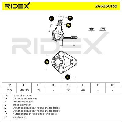 Sworzeń wahacza RIDEX 2462S0139 2462S0139 - foto 5