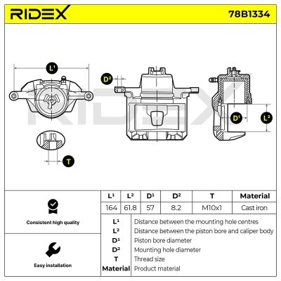 Zacisk Hamulcowy RIDEX 78B1334 78B1334 - foto 6